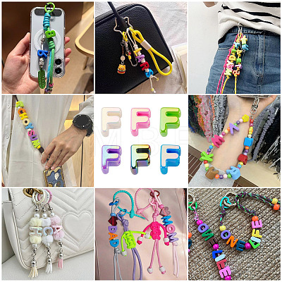 20Pcs UV Plating Opaque Acrylic European Beads OACR-TADJ0001-16F-1