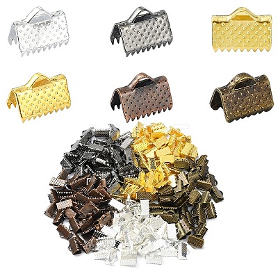 Iron Ribbon Crimp Ends FIND-YW0005-58-1