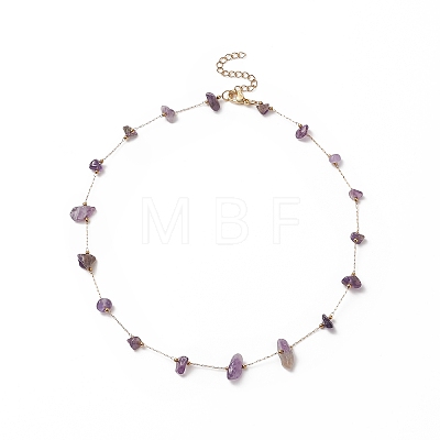 Natural Mixed Gemstone Chips Beaded Necklace NJEW-JN04234-1