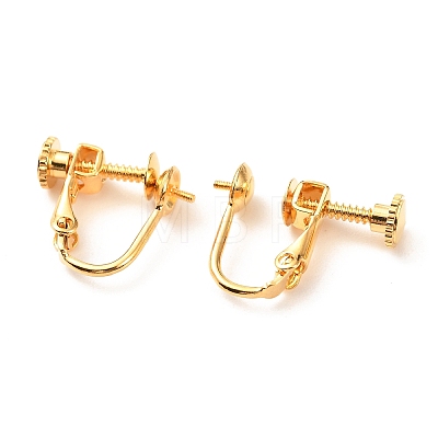 Brass Clip-on Earring Findings X-KK-F824-018G-1