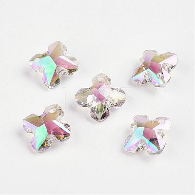 Faceted K9 Glass Charms EGLA-P026-A-1