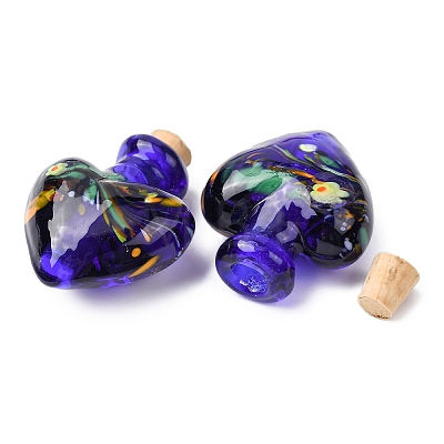Handmade Lampwork Perfume Bottle Pendants LAMP-H072-02D-1