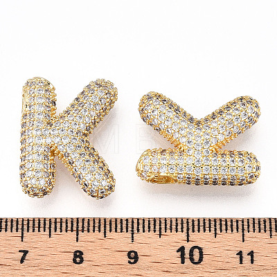 Brass Micro Pave Cubic Zirconia Pendants KK-N254-06G-K-1