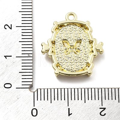 Alloy Cellulose Acetate Rhinestone Pendant PALLOY-E582-07G-01-1