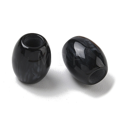 Opaque Resin European Beads RESI-F073-16B-1