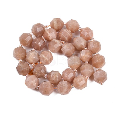 Natural Peach Moonstone Beads Strands G-O201B-126H-1