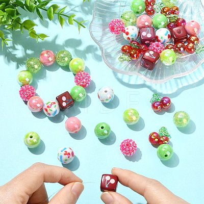 45Pcs 9 Styles Plastic Round Bead & Acrylic Beads Kits MACR-CJ0002-45-1