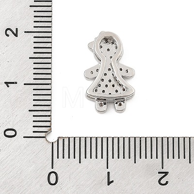 Brass Micro Pave Clear Cubic Zirconia Slide Charms ZIRC-I068-29P-1