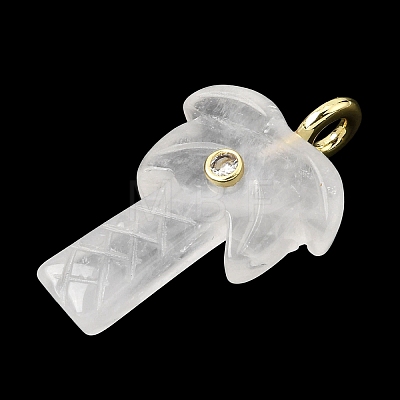 Natural Quartz Crystal Carved Pendants G-C282-04A-1