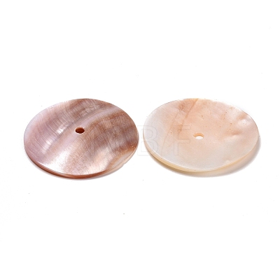 Disc Natural Freshwater Shell Beads SHEL-F0001-10-1