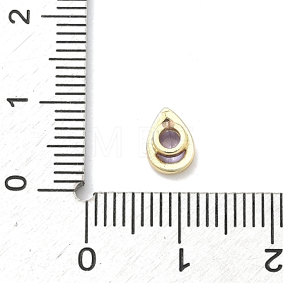 Teardrop Brass Micro Pave Cubic Zirconia Cabochons KK-P345-13G-B03-1