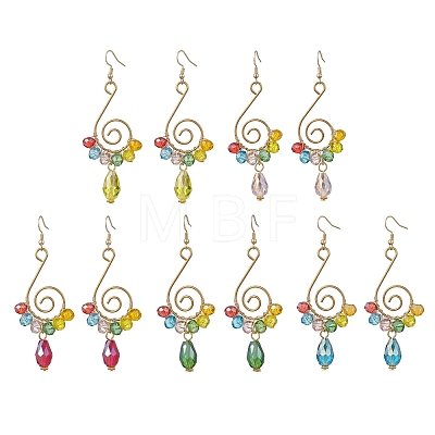Vortex Spiral Glass Dangle Earrings EJEW-JE06861-1