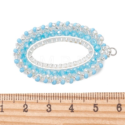 Glass Seed Beaded Pendants PALLOY-MZ01362-01-1