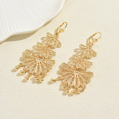 Bohemian Fan Alloy Chandelier Earrings XL2148-1