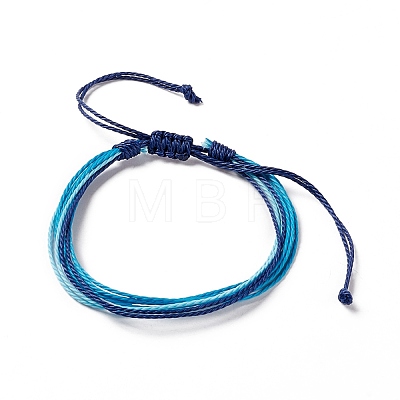 4Pcs 4 Style Alloy & Glass Braided Bead Bracelets Set BJEW-B065-09C-1