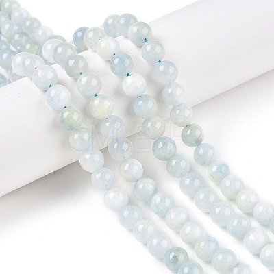 Dyed Natural White Jade Beads Strands G-T138-8mm-210-41-1