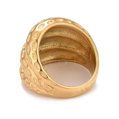 Ion Plating(IP) 304 Stainless Steel Textured Chunky Finger Ring for Men Women RJEW-B040-08G-1