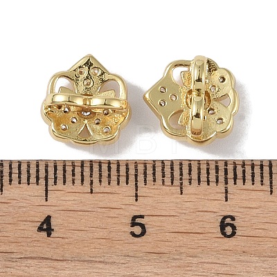 Brass Micro Pave Cubic Zirconia Slide Charms KK-E110-11G-1