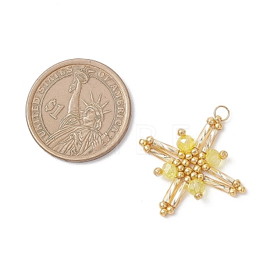 Glass Beaded Pendants PALLOY-MZ01161-01-1