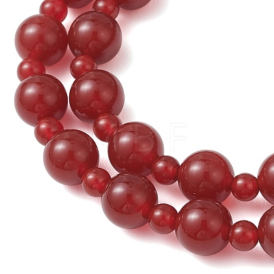 Natural Carnelian Beaded Stretch Bracelets for Women Men BJEW-JB13006-01-1