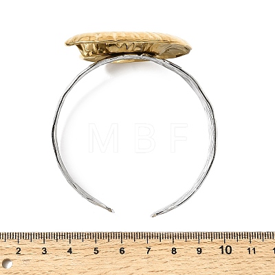 Hammered 304 Stainless Steel Cuff Bangles for Women BJEW-Z177-01GP-05-1