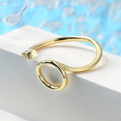 Brass Micro Pave Clear Cubic Zirconia Cuff Rings RJEW-F103-05-G-1