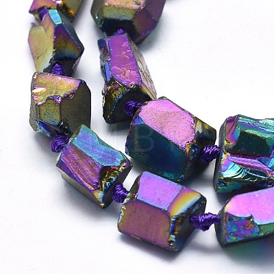Electroplated Natural Quartz Crystal Beads Strands G-O164-10E-1