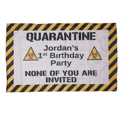Polyester Quarantine Birthday Decorations Banner X-AJEW-WH0114-22-1
