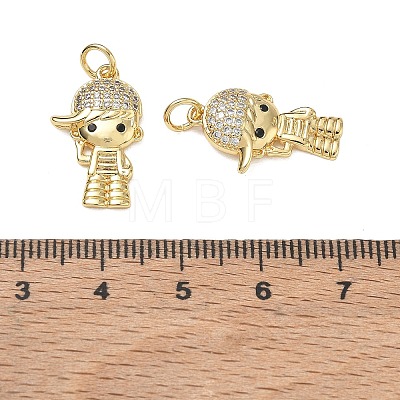 Brass Micro Pave Black Cubic Zirconia Pendants CU-CBA9AFC-01G-22-1