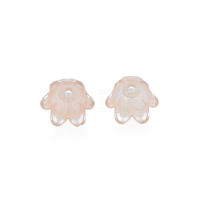 6-Petal Imitation Jelly Acrylic Bead Caps JACR-T002-02D-1