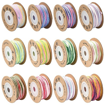 4 Rolls 4 Colors Segment Dyed Macrame Cotton Cord OCOR-YW0001-27C-1