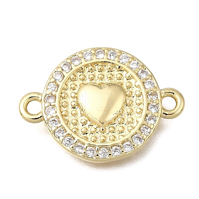 Religion Brass Micro Pave Clear Cubic Zirconia Connector Charms KK-G602-07G-03-1