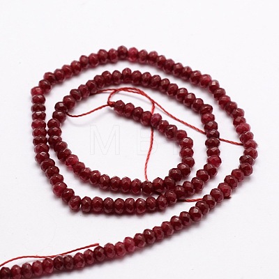 Dyed Natural Malaysia Jade Rondelle Beads Strands G-E315-2x3mm-07-1