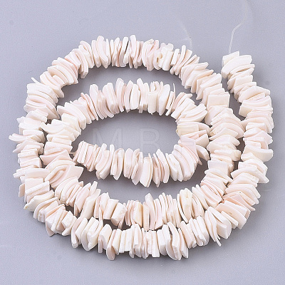Natural Pink Shell Bead Strands SSHEL-N034-20-1