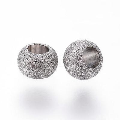 304 Stainless Steel Textured Spacer Beads STAS-P108-04P-1