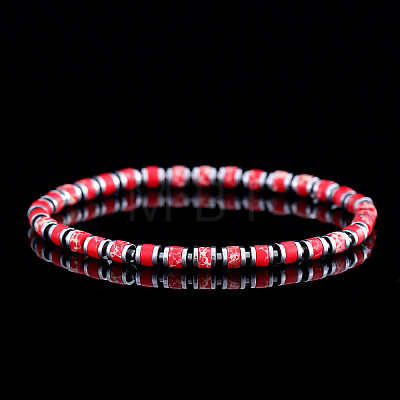 Natural & Dyed Imperial Jasper Beaded Stretch Bracelets for Men GC1206-1-1