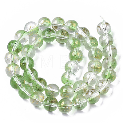 Transparent Spray Painted Glass Bead Strands GLAA-N035-03D-B02-1