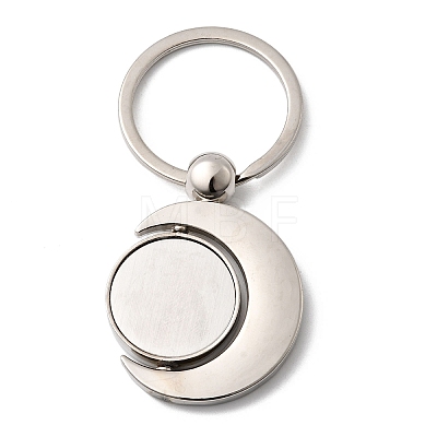 Rotatable Alloy Blank Pendant Keychain Cabochon Settings KEYC-Z009-01P-1