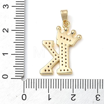 Rack Plating Brass Micro Pave Cubic Zirconia Pendants KK-D535-01K-RS-1