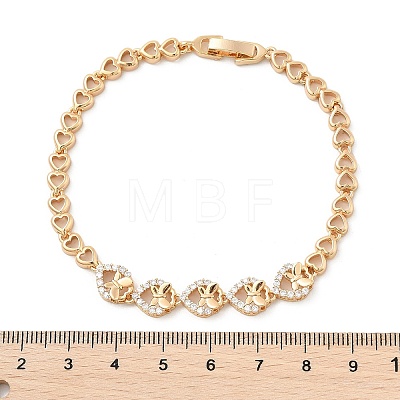 Brass Micro Pave Cubic Zirconia Chain Bracelets KK-R217-37G-1