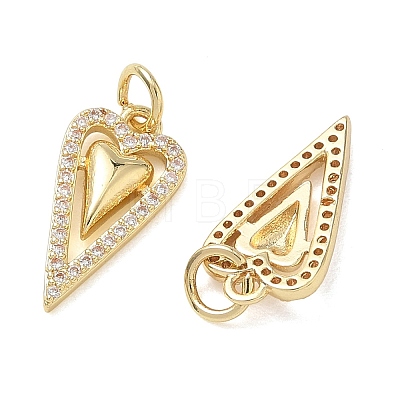 Brass Micro Pave Clear Cubic Zirconia Pendants KK-T085-16E-G-1