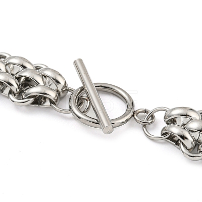 304 Stainless Steel Chain Necklaces NJEW-P298-01B-P-1