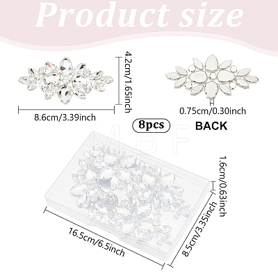8Pcs Glass Cabochons(Hot Melt Adhesive On The Back) GGLA-FG0001-07B-1