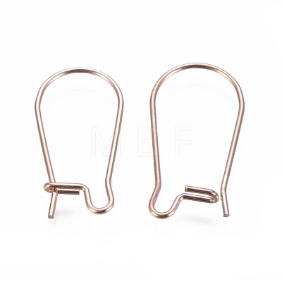 Ion Plating(IP) 304 Stainless Steel Hoop Earrings Findings Kidney Ear Wires STAS-G200-01A-RG-1