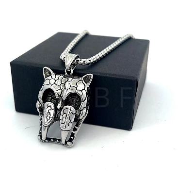 Vintage Punk Animal 304 Stainless Steel Pendant Necklaces KT0388-1