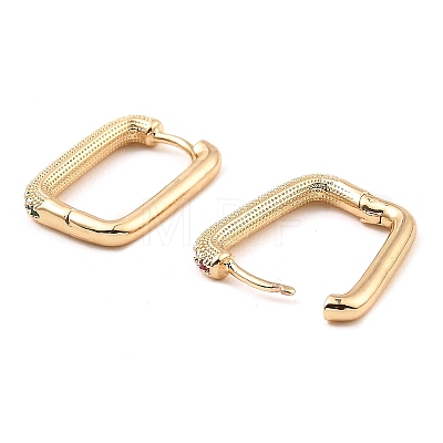 Brass Micro Pave Cubic Zirconia Hoop Earrings EJEW-D078-11KCG-1