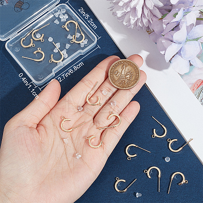 20Pcs Brass Ring Stud Earring Findings KK-BBC0012-80-1