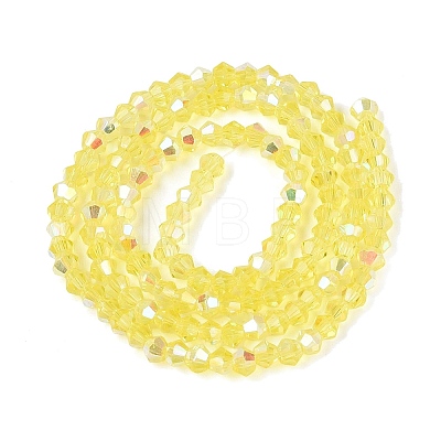 AB Color Plated Transparent Glass Beads Strands GLAA-G127-01N-1