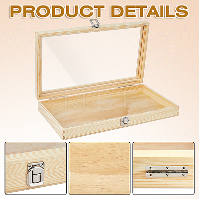 Wood Jewelry Display Cases with Visible Window Lid AJEW-WH0696-753B-1