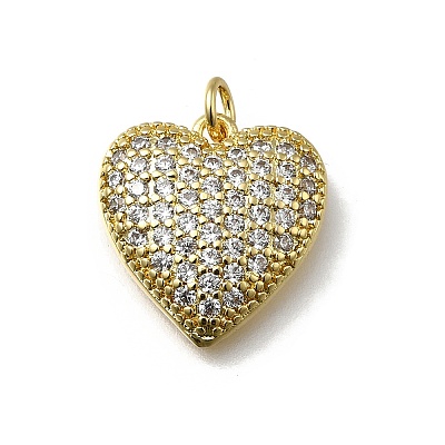 Brass Micro Pave Cubic Zirconia Pendants KK-C090-42G-03-1